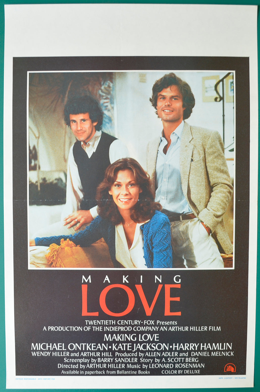 Making Love  Original Belgian Poster - Film Poster - Movie Poster