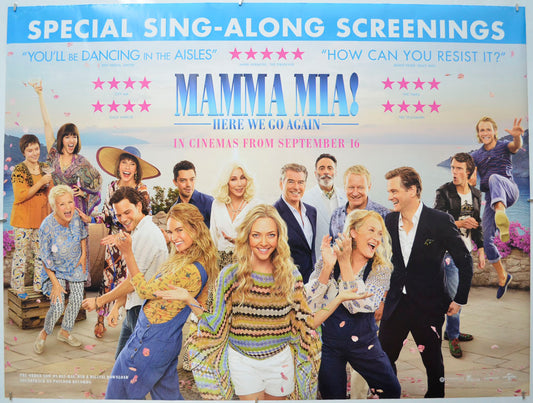 Mamma Mia! Here We Go Again (sing-along version) Original Quad Poster - Film Poster - Movie Poster