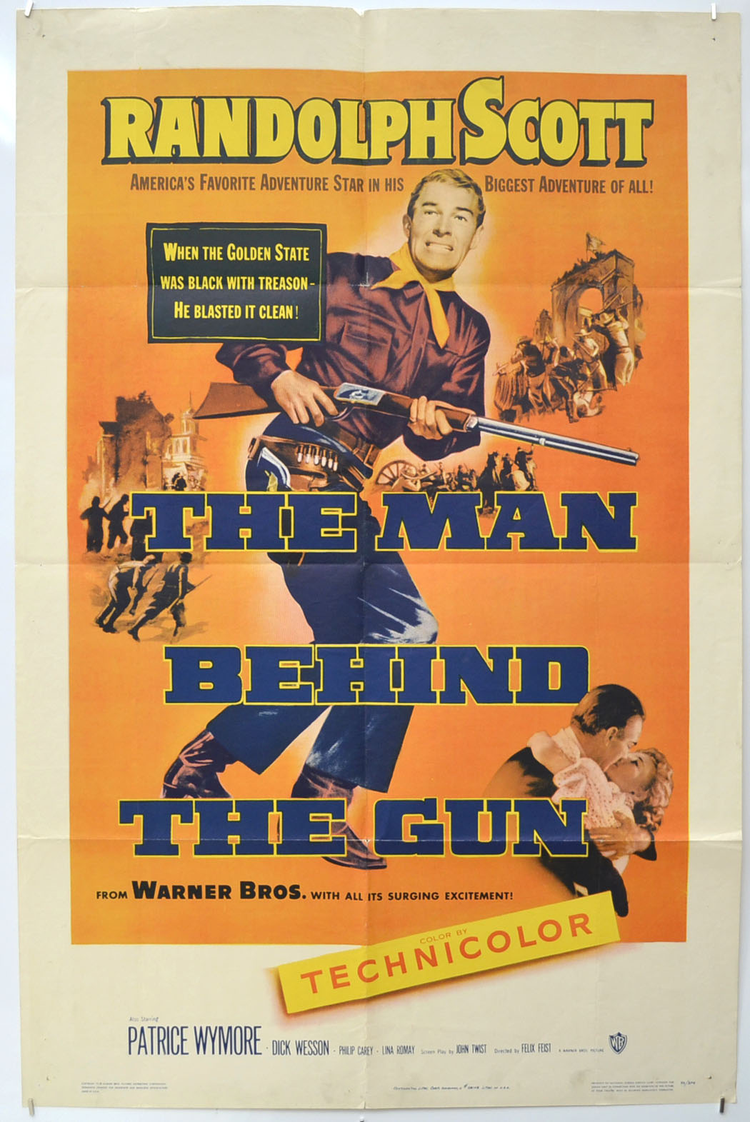 The Man Behind The Gun  Original One Sheet Poster - Film Poster - Movie Poster