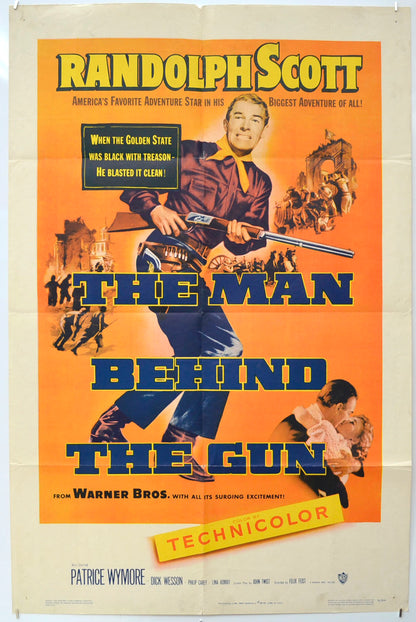 The Man Behind The Gun  Original One Sheet Poster - Film Poster - Movie Poster