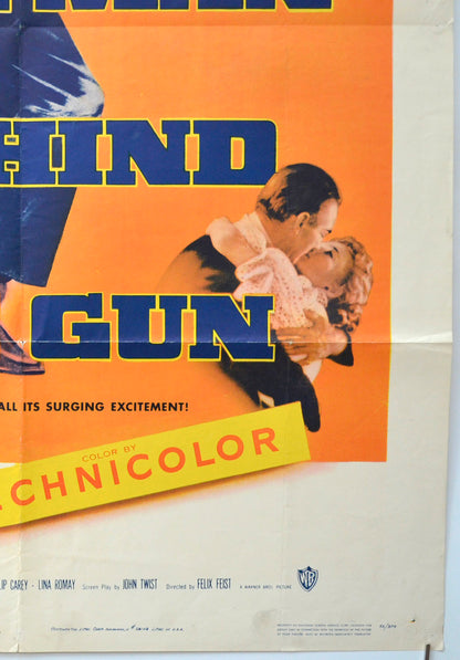 THE MAN BEHIND THE GUN (Bottom Right) Cinema One Sheet Movie Poster 