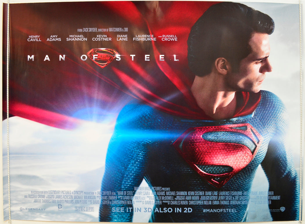 Man Of Steel Original Quad Poster - Film Poster - Movie Poster  