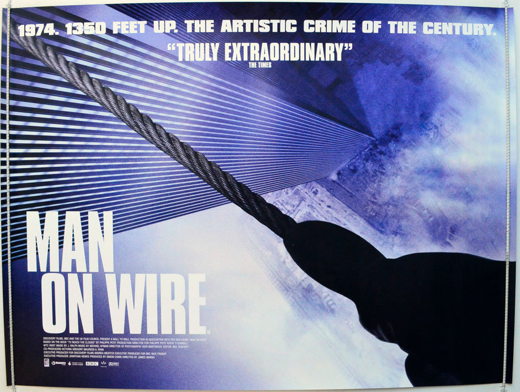 Man On Wire Original British Quad Poster - Film Poster - Movie Poster 