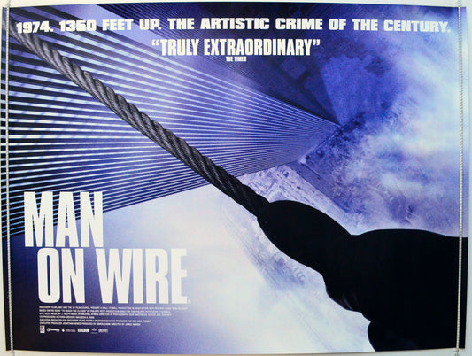 Man On Wire Original British Quad Poster - Film Poster - Movie Poster 