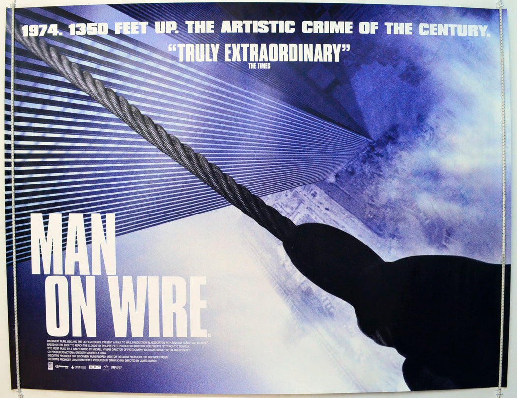 Man On Wire Original British Quad Poster - Film Poster - Movie Poster 