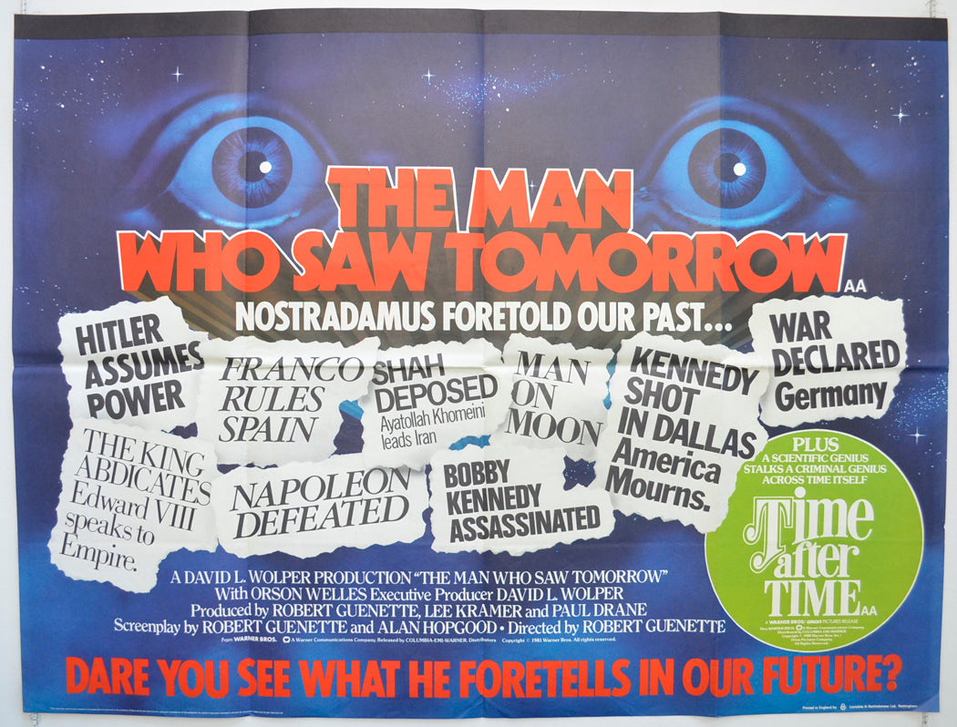 The Man Who Saw Tomorrow Original Quad Poster - Film Poster - Movie Poster  