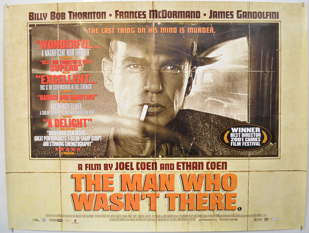 The Man Who Wasn’t There Original Quad Poster - Film Poster - Movie Poster  