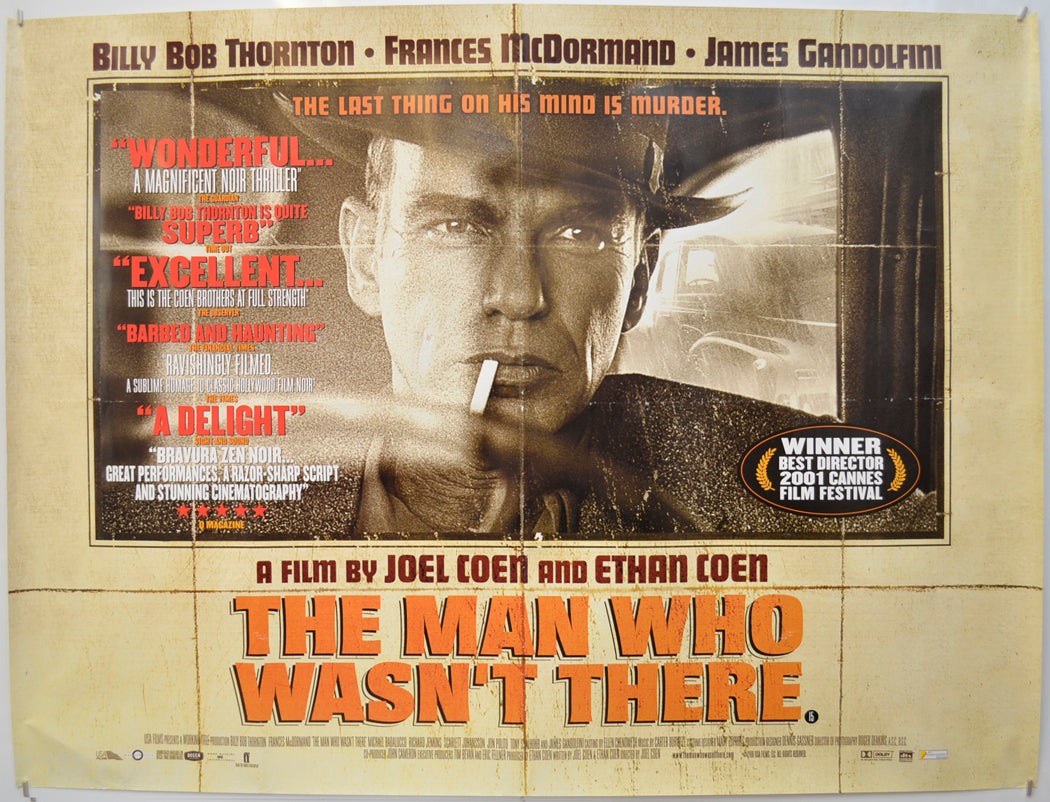 The Man Who Wasn’t There Original Quad Poster - Film Poster - Movie Poster  