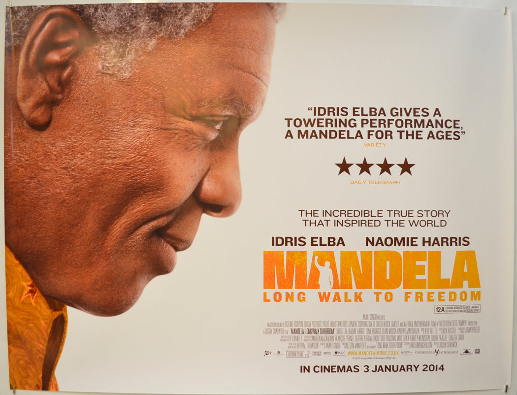 Mandela : Long Walk To Freedom  Original Quad Poster - Film Poster - Movie Poster