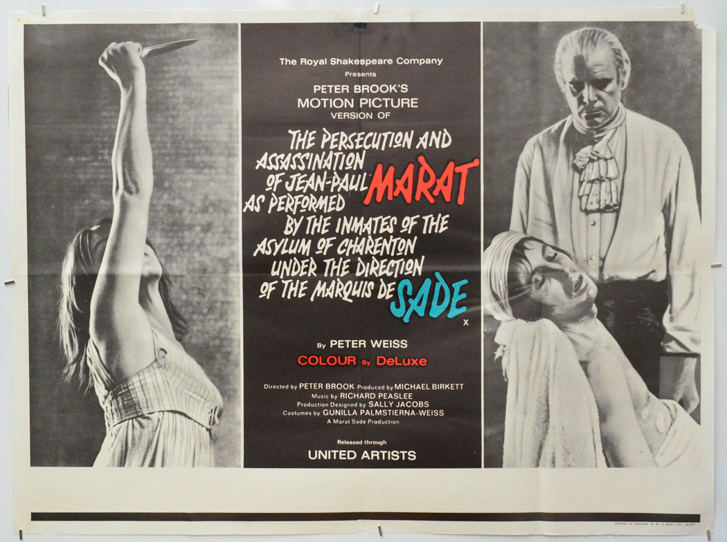 Marat/Sade - Original Quad Poster - Film Poster - Movie Poster