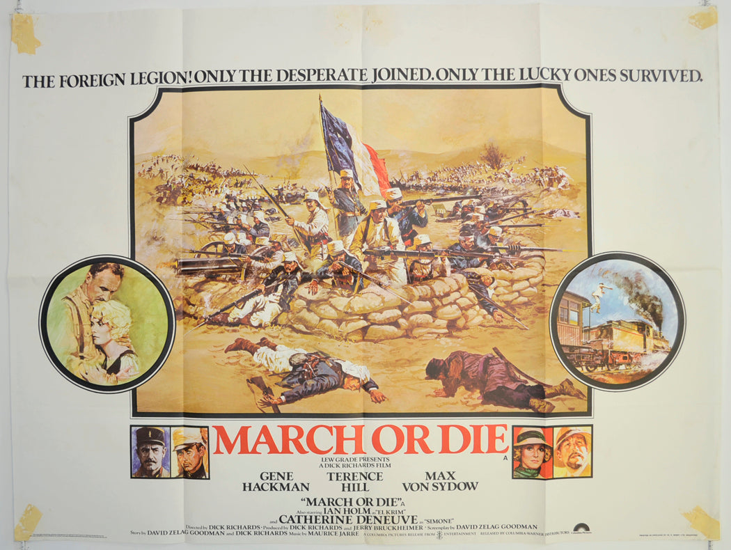 March Or Die  Original British Quad Poster - Film Poster - Movie Poster 