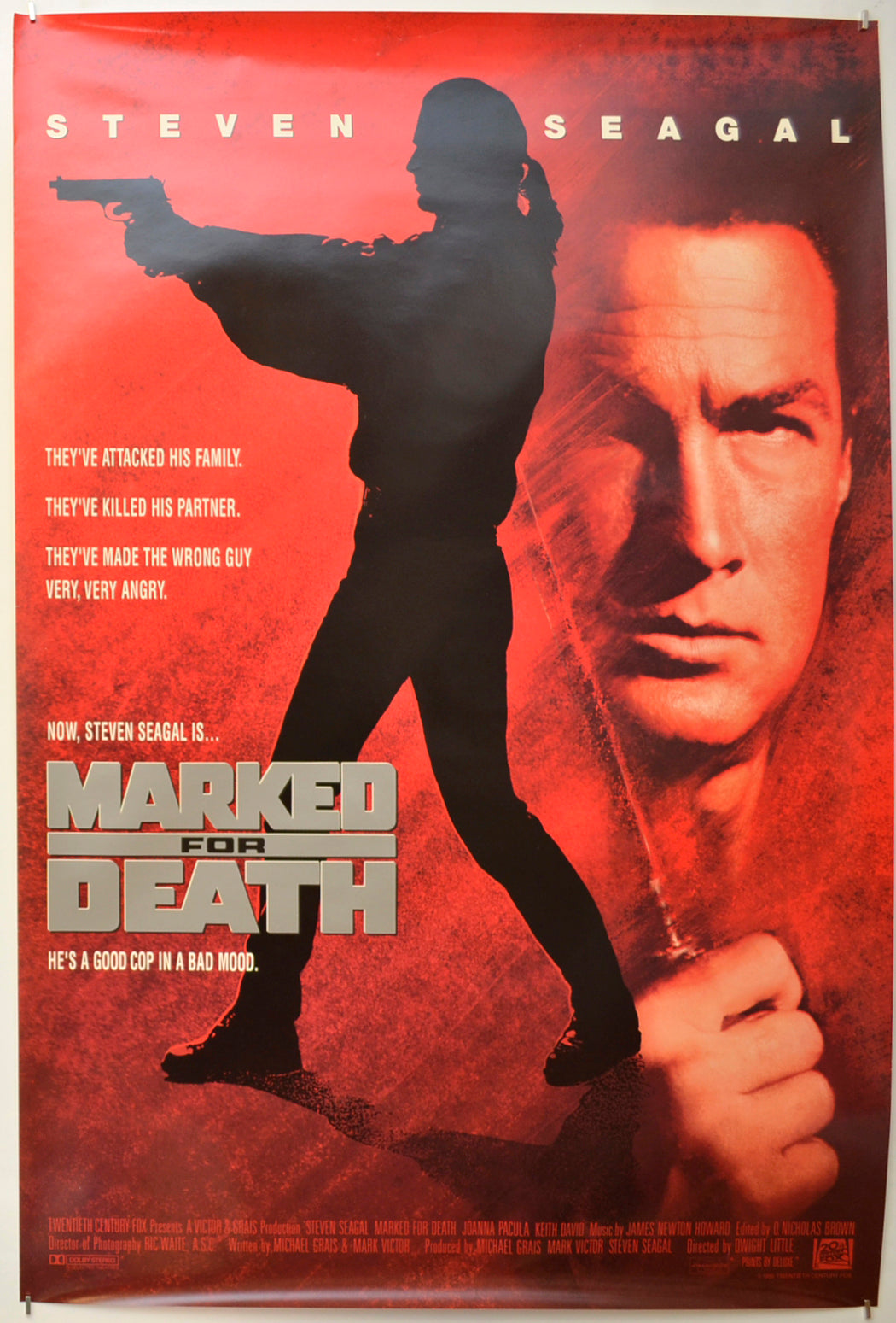 Marked For Death Original One Sheet Poster - Film Poster - Movie Poster  