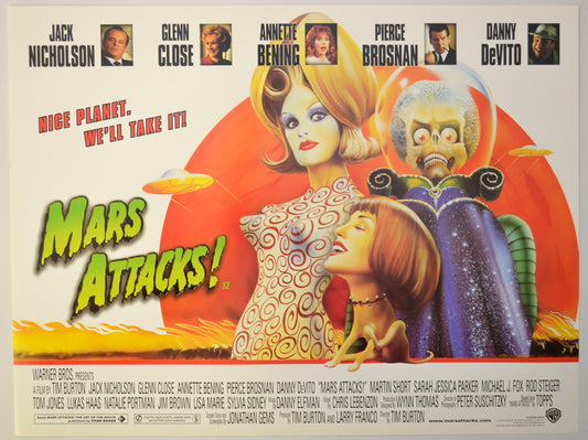 Mars Attacks Original Mini Quad Poster - Film Poster - Movie Poster