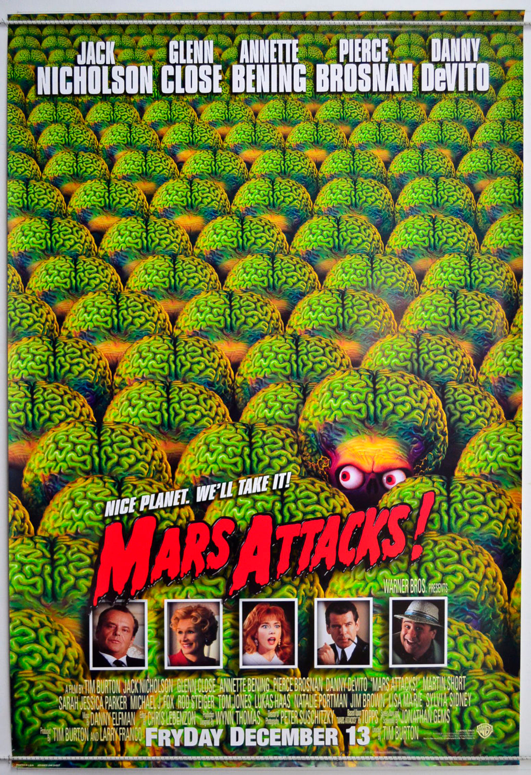 Mars Attacks  (Teaser / Advance Version)   Original One Sheet Poster - Movie Poster