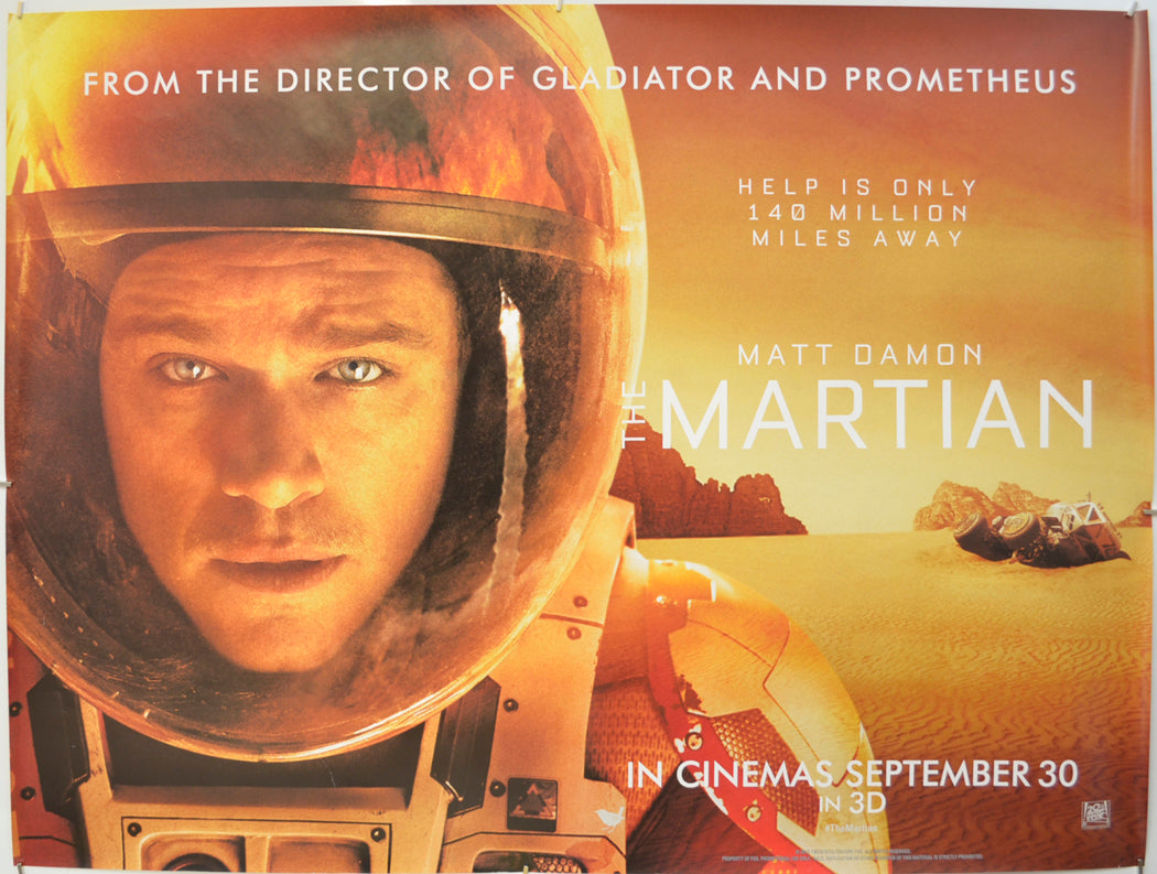 The Martian  (Teaser / Advance Version A)   Original Quad Poster - Film Poster - Movie Poster