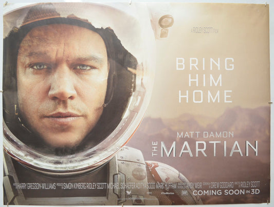 The Martian (Teaser / Advance Version B) Original Quad Poster - Film Poster - Movie Poster