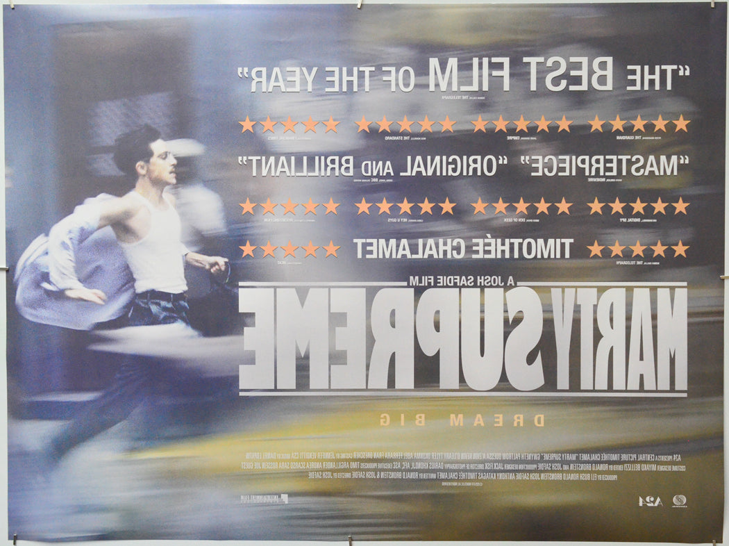Marty Supreme (Back) Cinema Quad Movie Poster 
