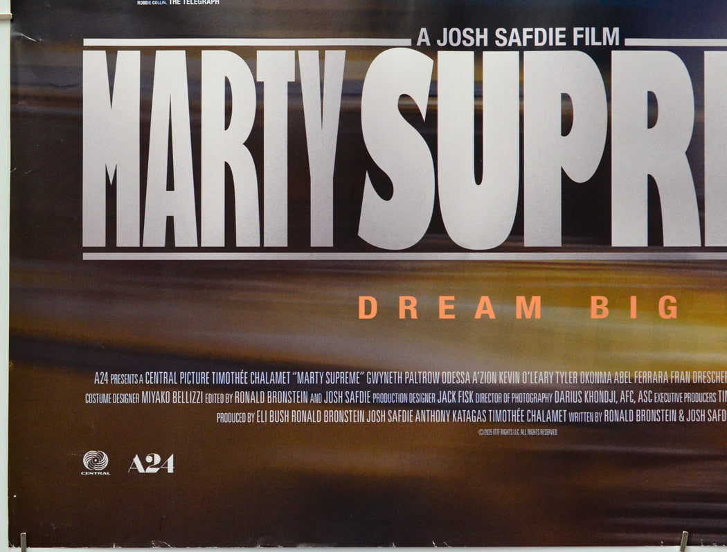 Marty Supreme (Bottom Left) Cinema Quad Movie Poster 