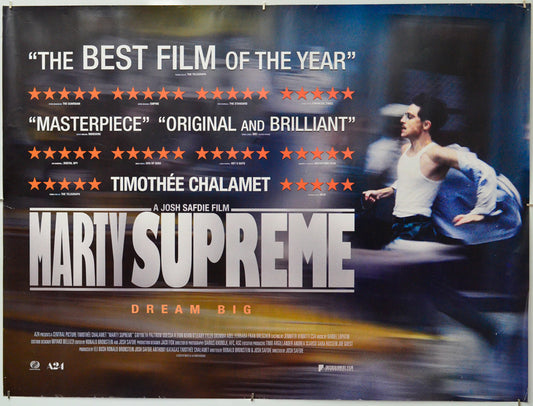 Marty Supreme - Original Quad Poster - Film Poster - Movie Poster