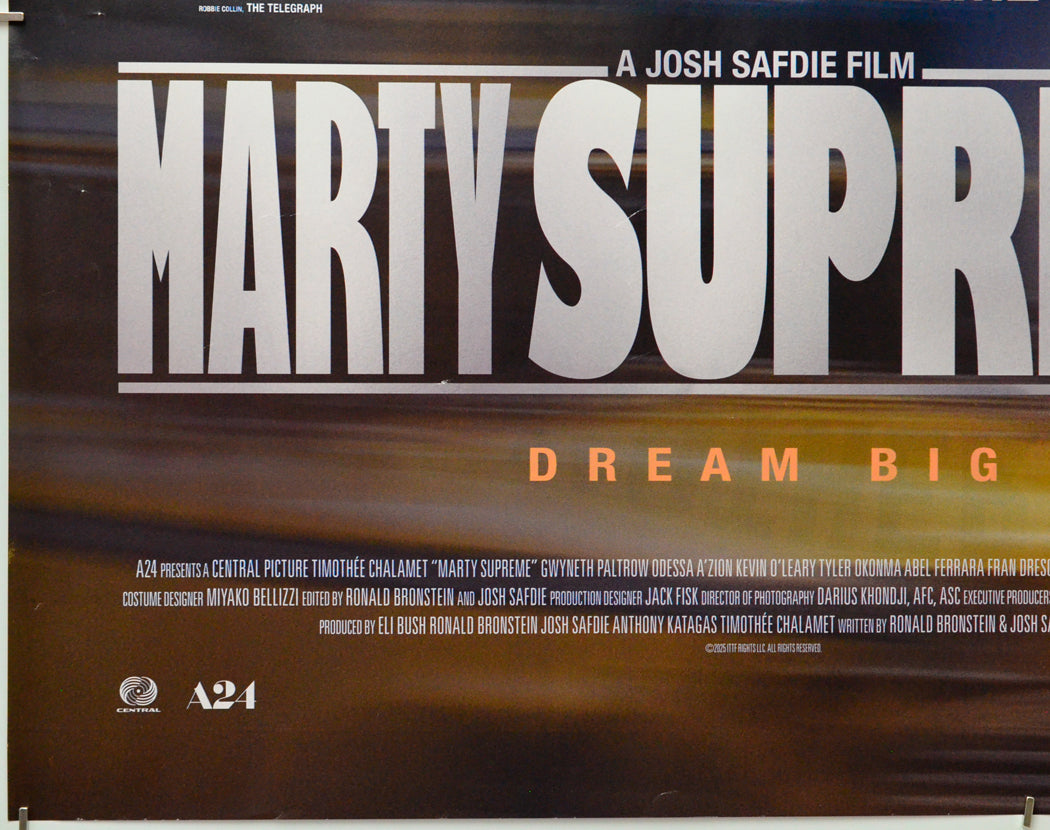Marty Supreme (Bottom Left) Cinema Quad Movie Poster 