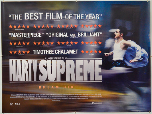 Marty Supreme - Original Quad Poster - Film Poster - Movie Poster