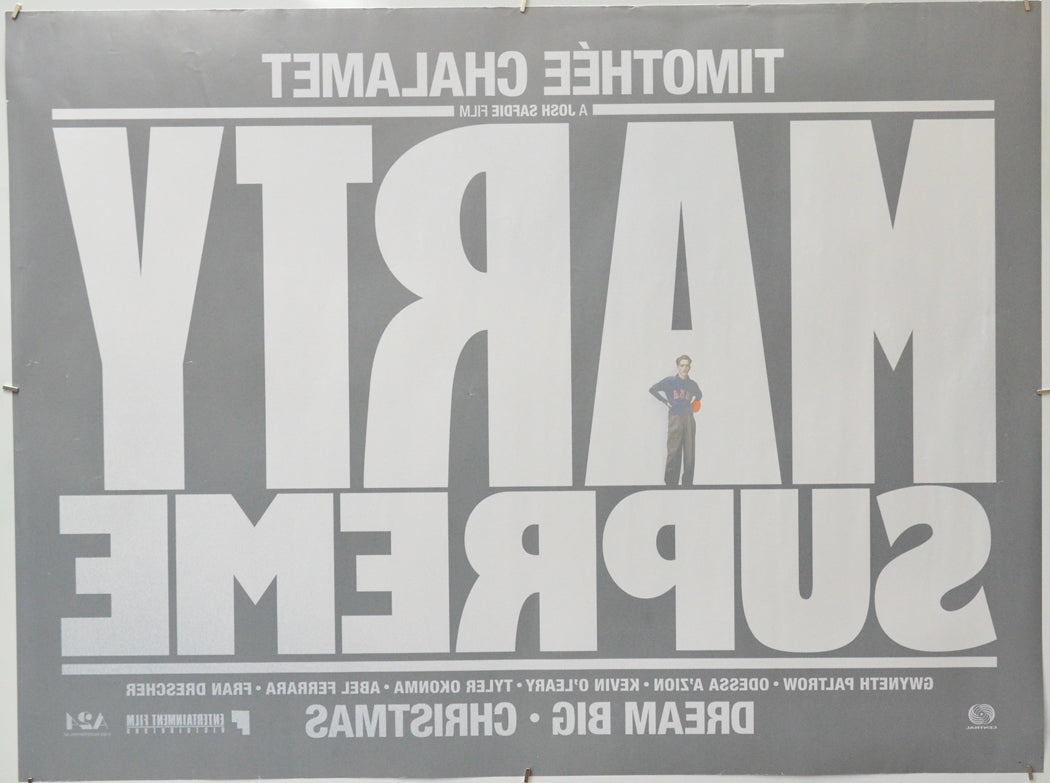 Marty Supreme (Back) Cinema Quad Movie Poster 