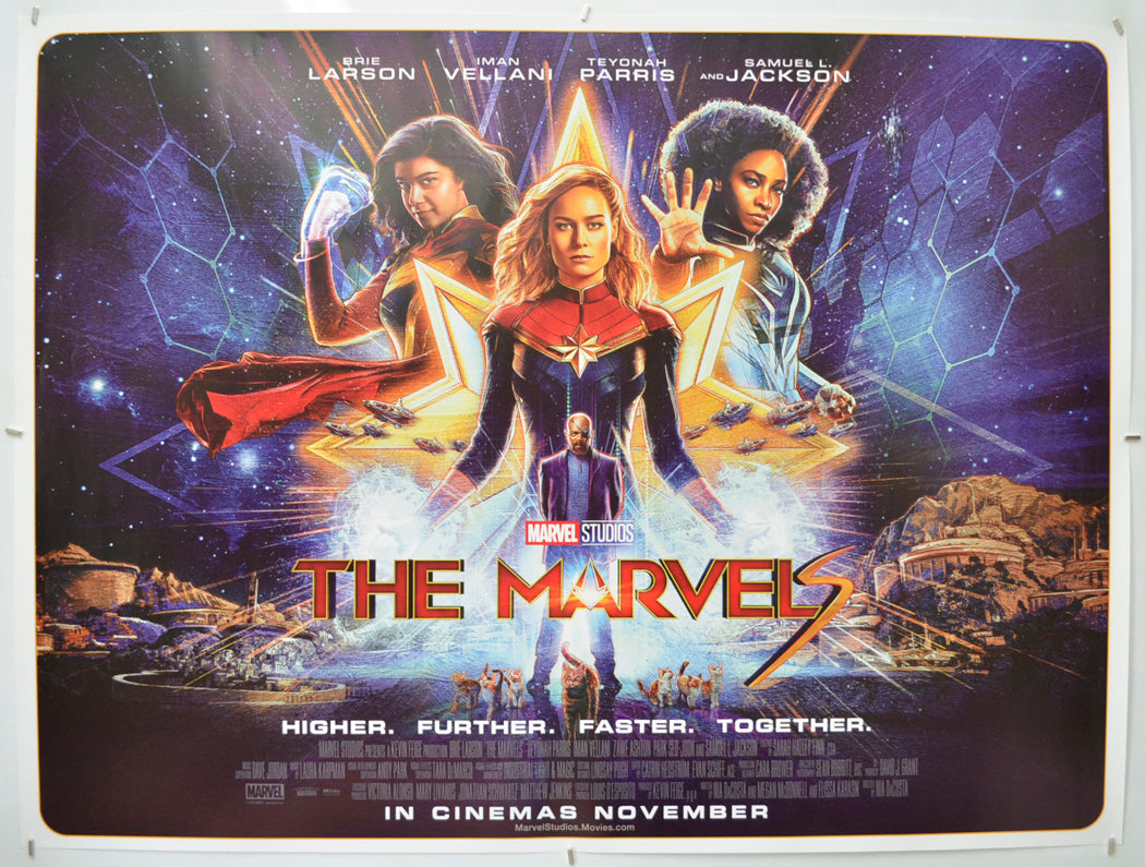 The Marvels Original Quad Poster - Film Poster - Movie Poster 