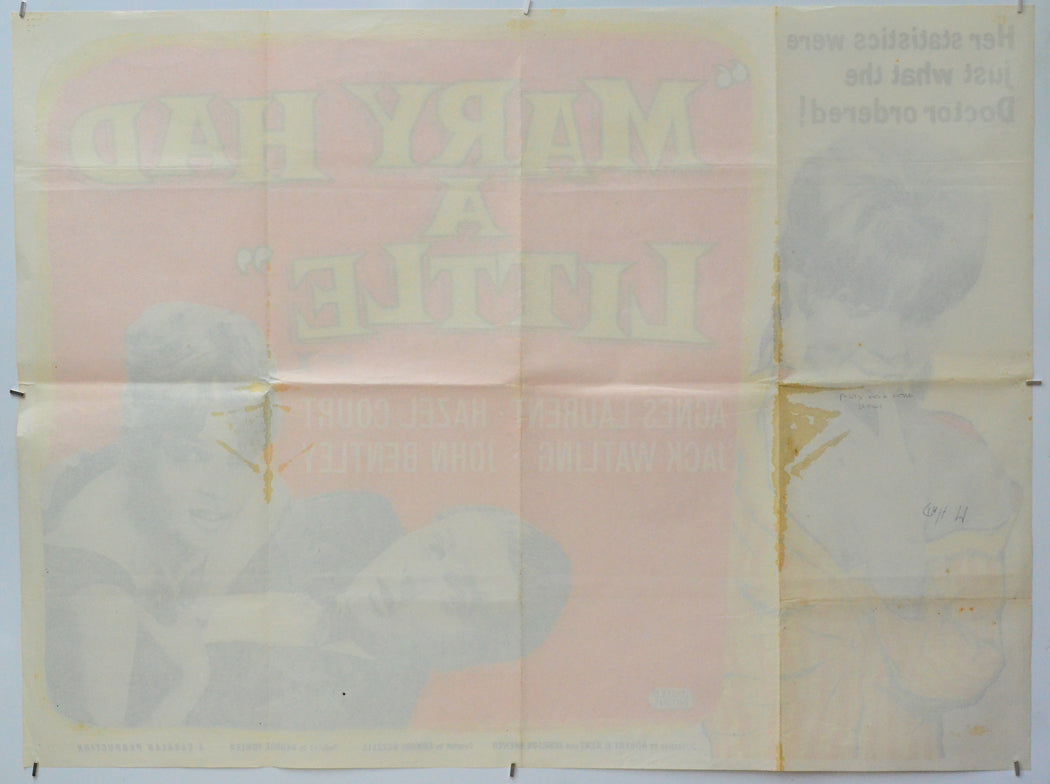 Mary Had A Little..... (Back) Cinema Quad Movie Poster 