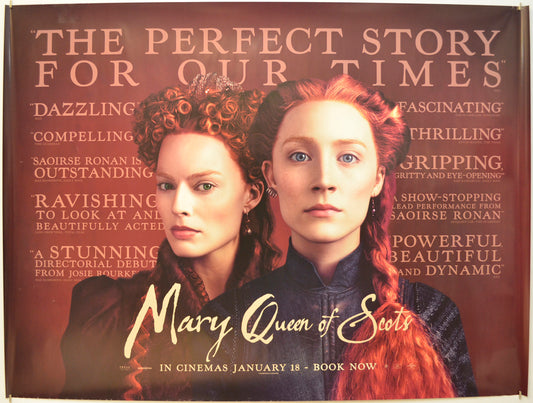 Mary Queen of Scots (Reviews Version)  Original Quad Poster - Film Poster - Movie Poster