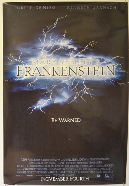 Mary Shelley's Frankenstein  (Teaser / Advance Version)   Original One Sheet Poster - Film Poster - Movie Poster