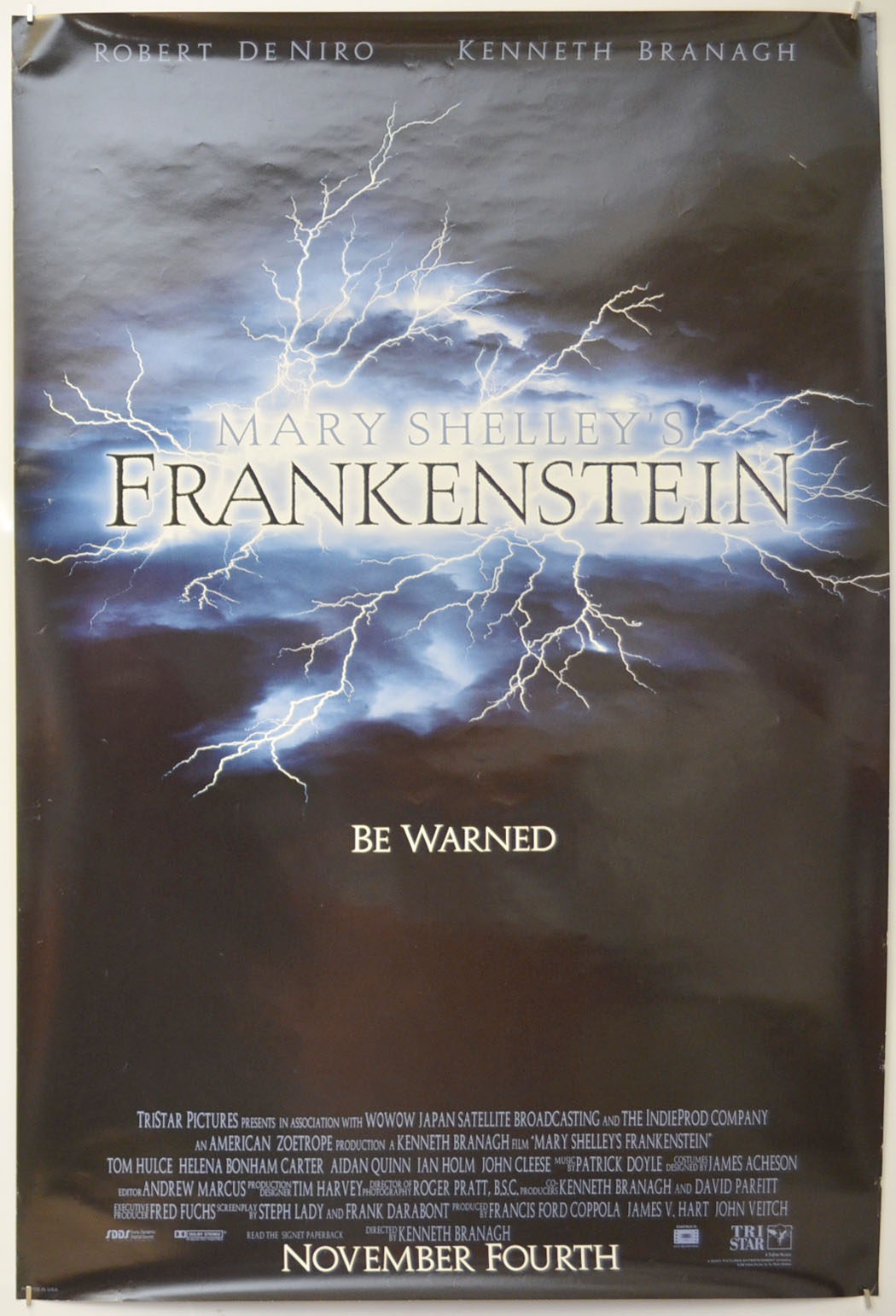 Mary Shelley's Frankenstein (Teaser / Advance Version) Original One Sheet Poster - Film Poster - Movie Poster