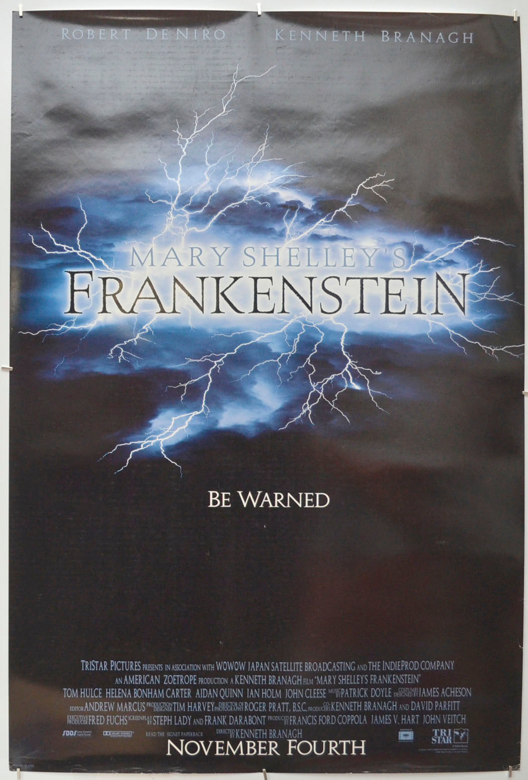 Mary Shelley's Frankenstein (Teaser / Advance Version) Original One Sheet Poster - Film Poster - Movie Poster