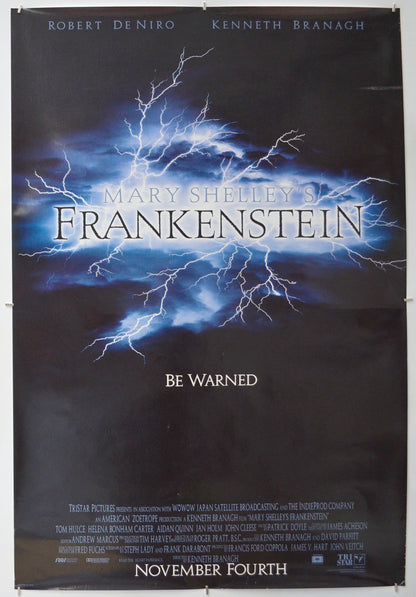 Mary Shelley’s Frankenstein  (Teaser / Advance Version)  Original One Sheet Poster - Film Poster - Movie Poster