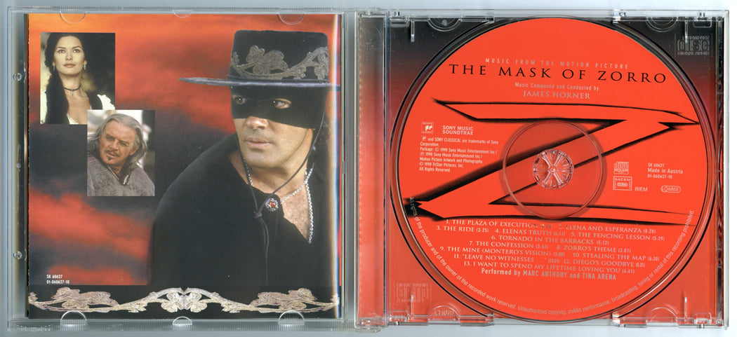 THE MASK OF ZORRO Original CD Soundtrack (Inside) 