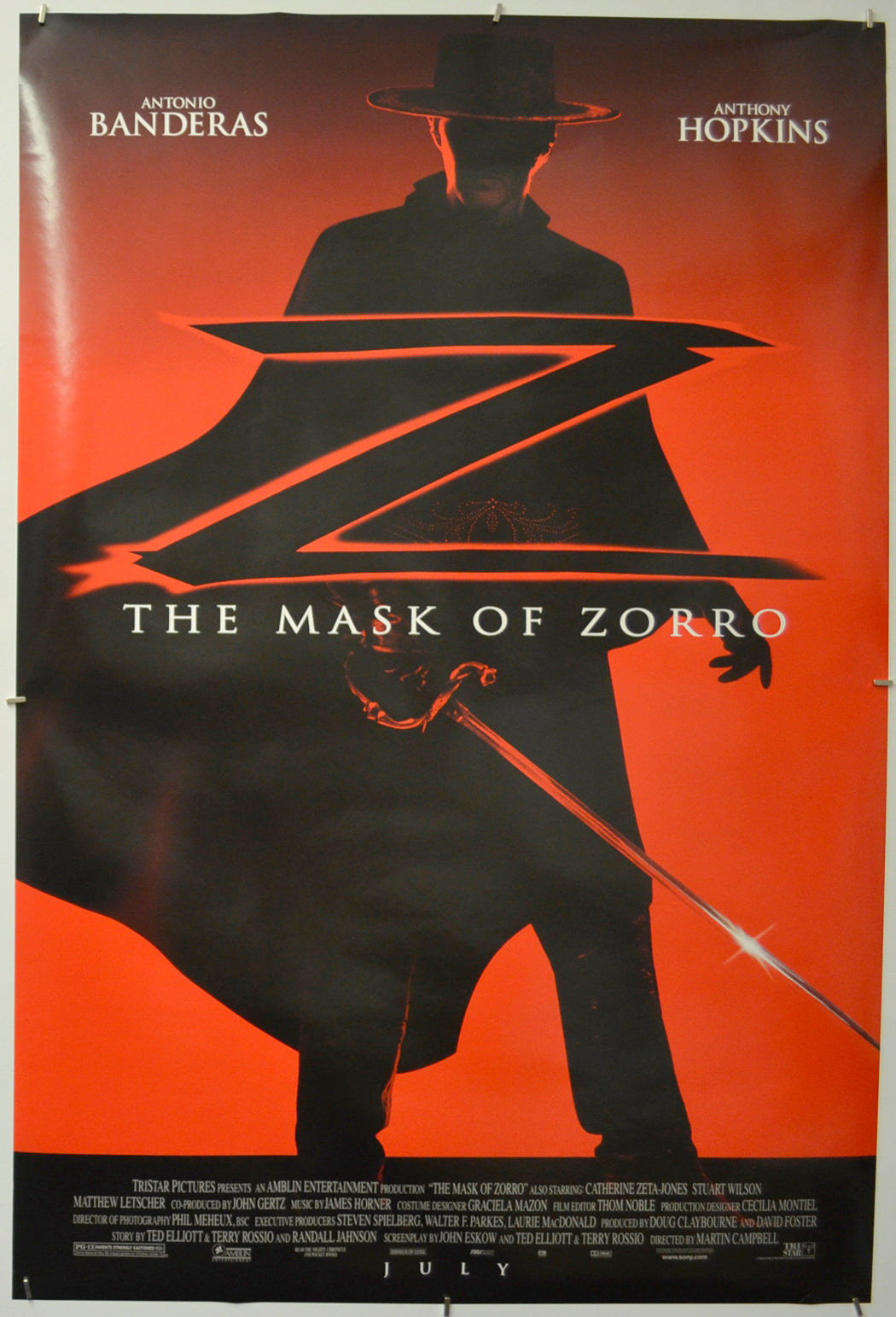 The Mask Of Zorro  (Teaser / Advance Version) Original One Sheet Poster - Film Poster - Movie Poster