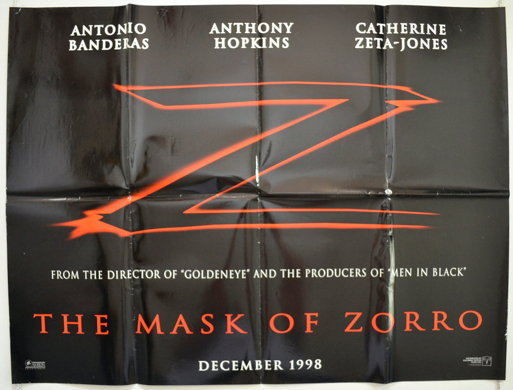 The Mask Of Zorro  Original British Quad Poster - Film Poster - Movie Poster 