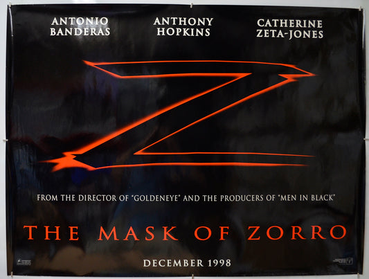 The Mask Of Zorro  (Teaser / Advance Version)  Original Quad Poster - Film Poster - Movie Poster