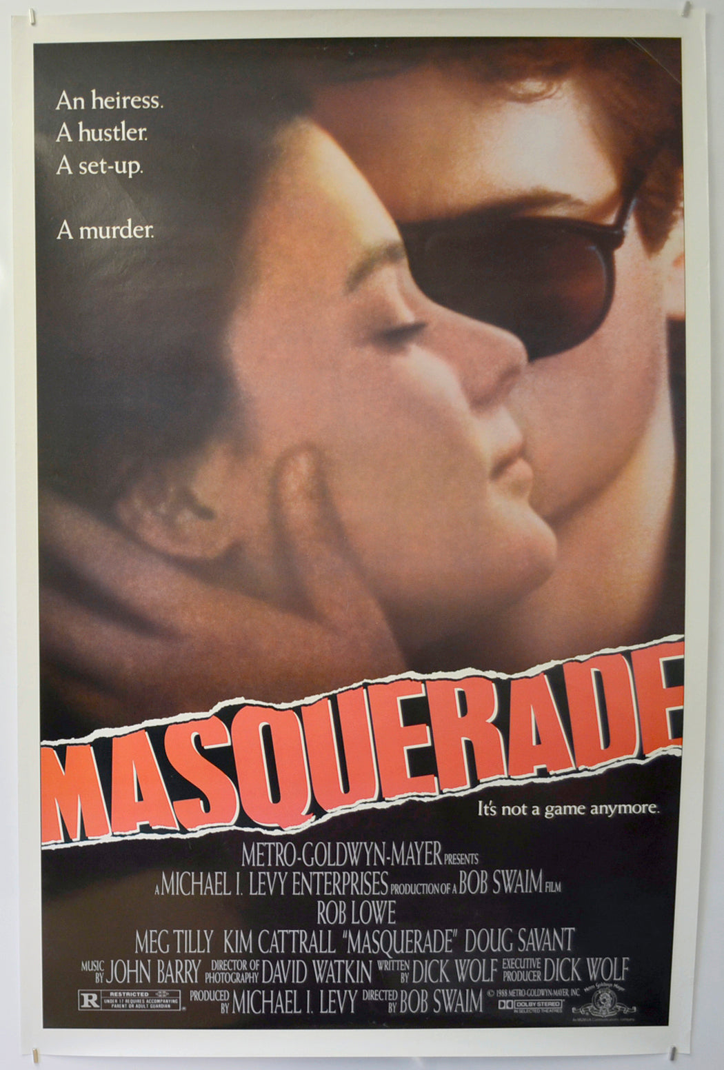 Masquerade  Original One Sheet Poster - Film Poster - Movie Poster