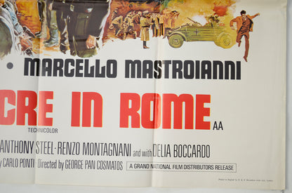 MASSACRE IN ROME (Bottom Right) Cinema Quad Movie Poster 