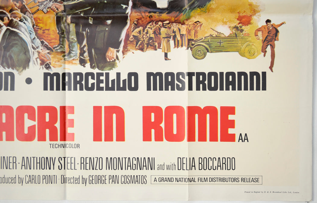 MASSACRE IN ROME (Bottom Left) Cinema Quad Movie Poster 