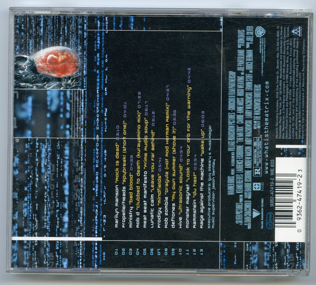 THE MATRIX Original CD Soundtrack (back) 