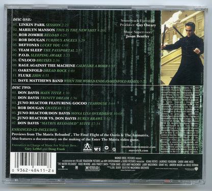 THE MATRIX RELOADED Original CD Soundtrack (back) 