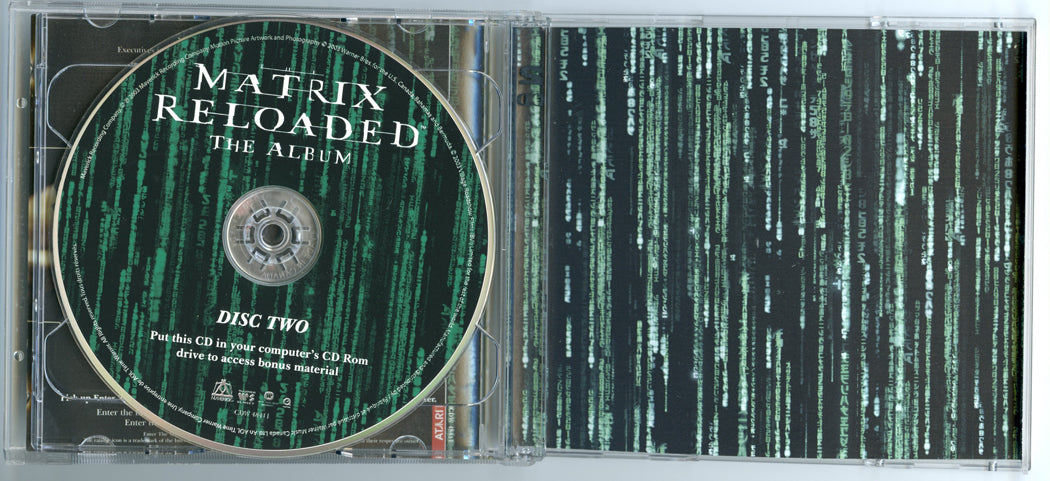 THE MATRIX RELOADED Original CD Soundtrack (Inside) 