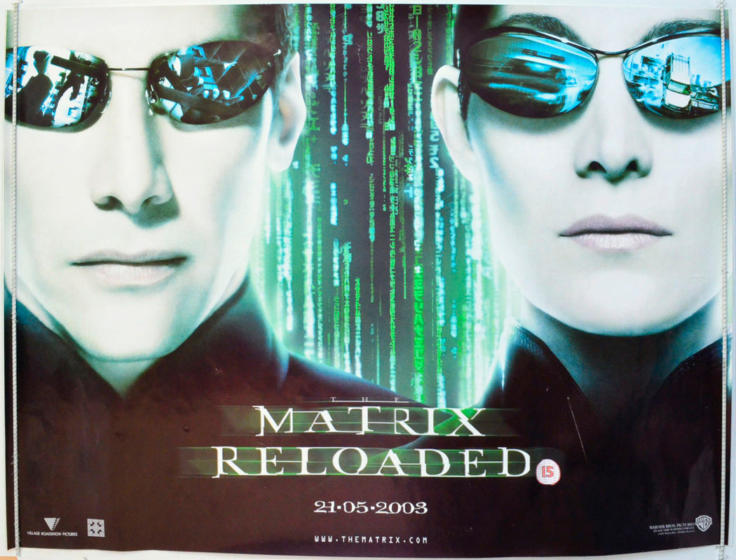 The Matrix Reloaded  (Teaser / Advance Version)   Original British Quad Poster - Film Poster - Movie Poster 