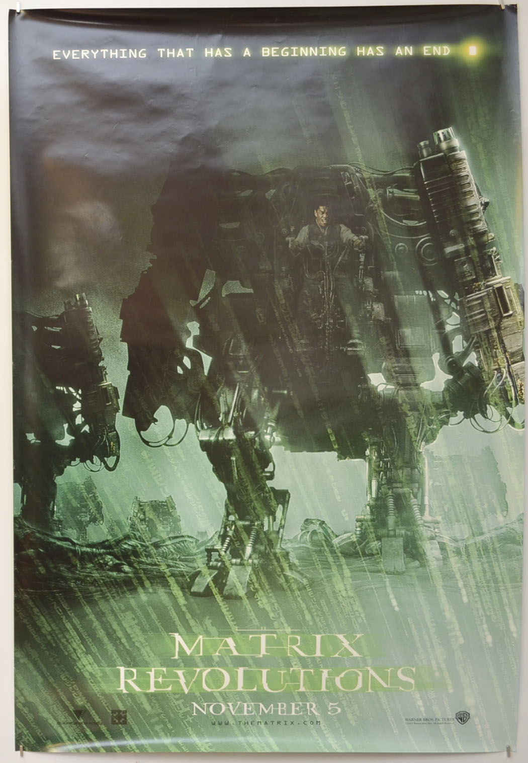 The Matrix : Revolutions (Power Lifter - Teaser / Advance Version) Original One Sheet Poster - Film Poster - Movie Poster