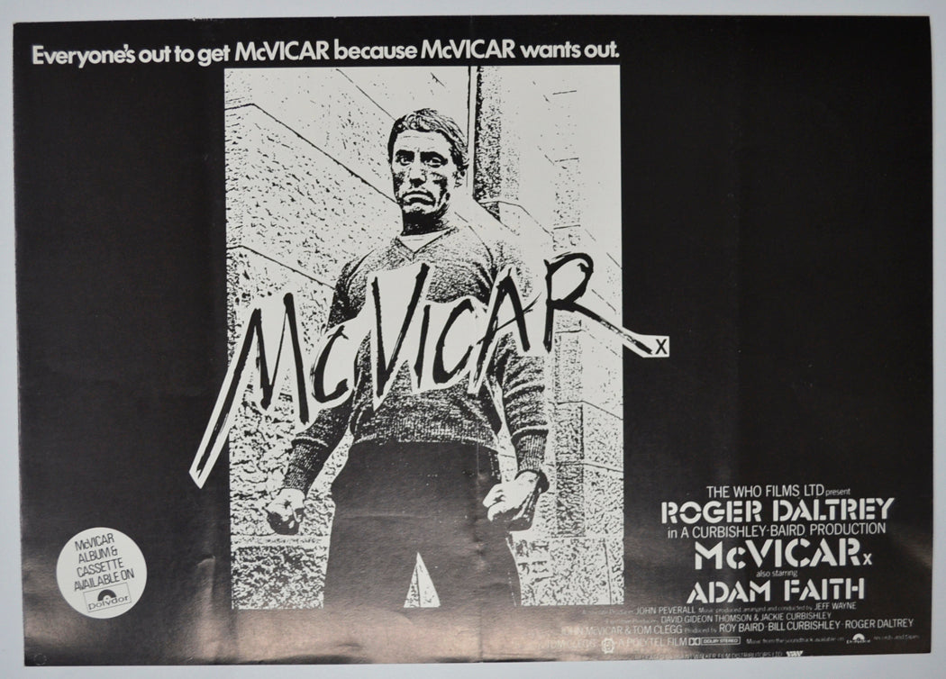 McVicar Original 4 Page Cinema Exhibitors Campaign Pressbook (UK)