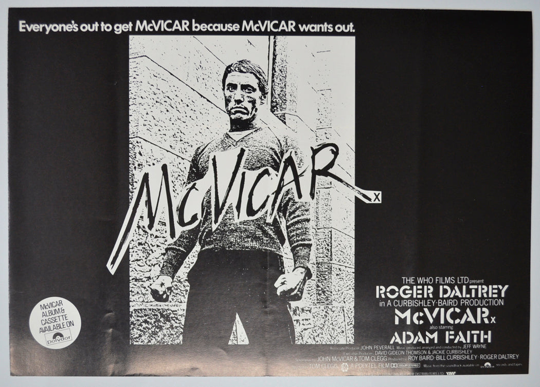 McVicar Original 4 Page Cinema Exhibitors Campaign Pressbook (UK)