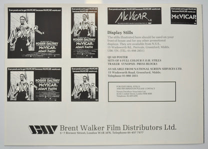 MCVICAR Cinema Exhibitors Campaign Pressbook - BACK  