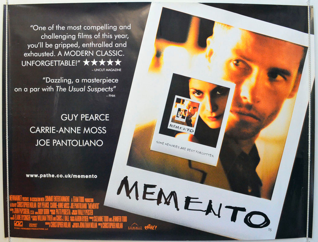 Memento Original British Quad Poster - Film Poster - Movie Poster 