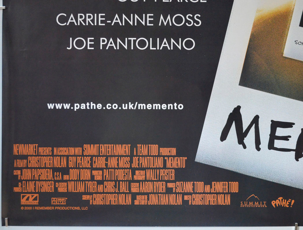 MEMENTO (Bottom Left) Cinema Quad Movie Poster 